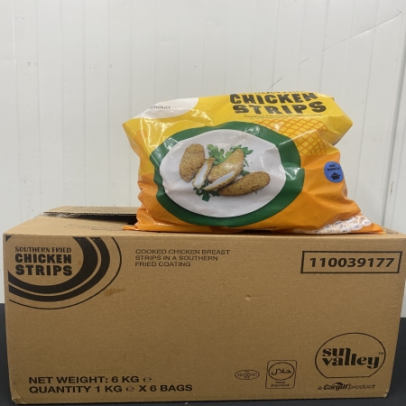 Sun Valley Southern Fried Chicken Strips 1kg X 6 Bags